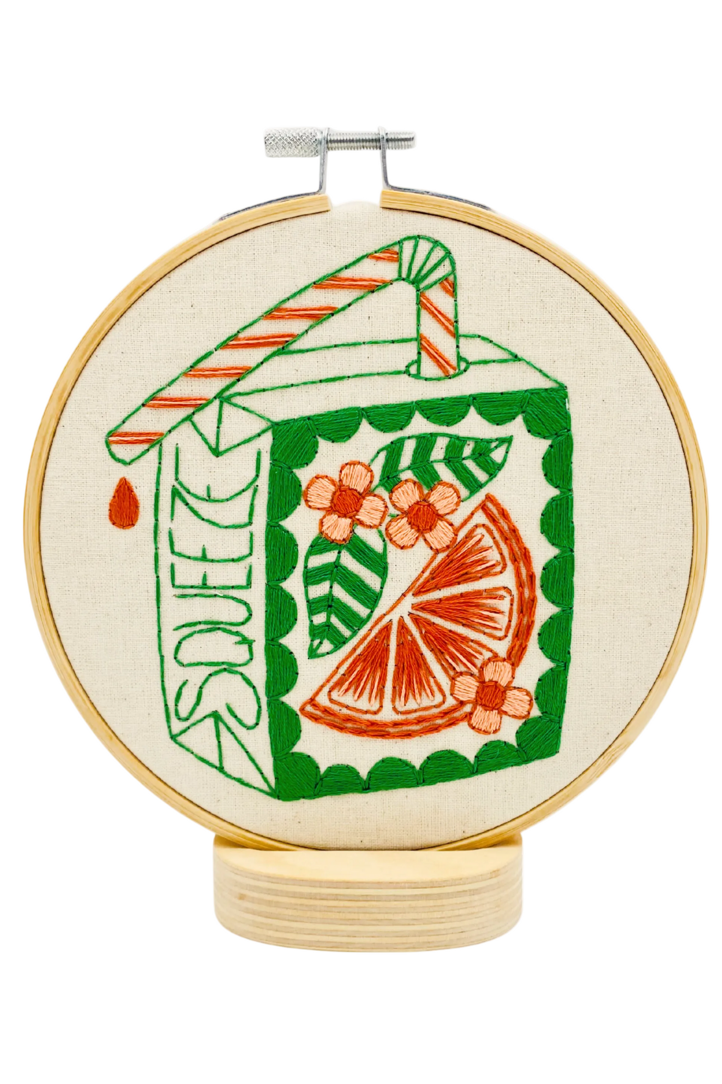 Orange Juice Box Complete Embroidery Kit