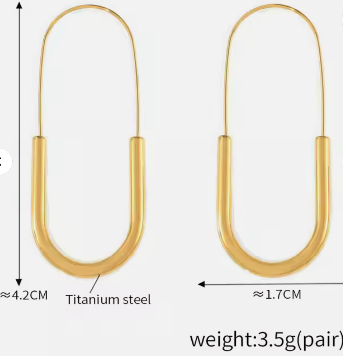 Paperclip Stainless Steel Hoop Earring