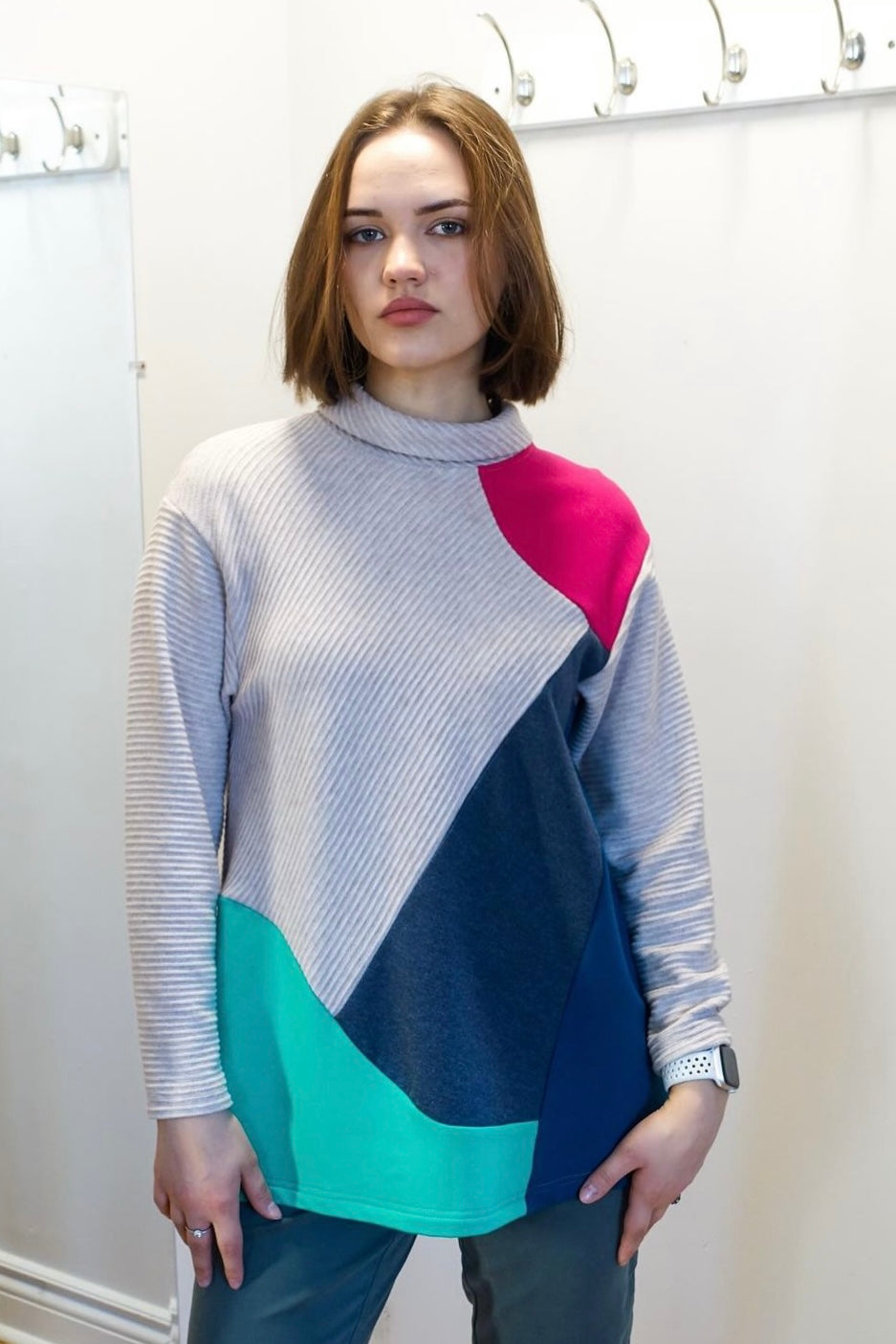 Ainsley | Hand-Drawn Line Turtleneck Sweater main image 0
