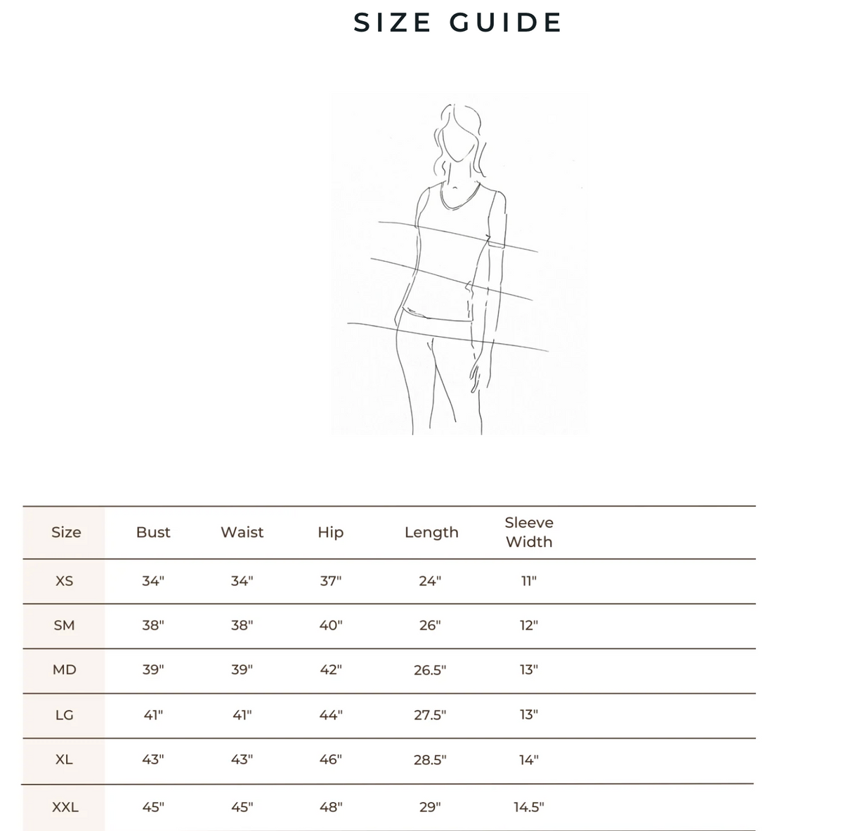 Blondie Rideau Shores Tee size Guide