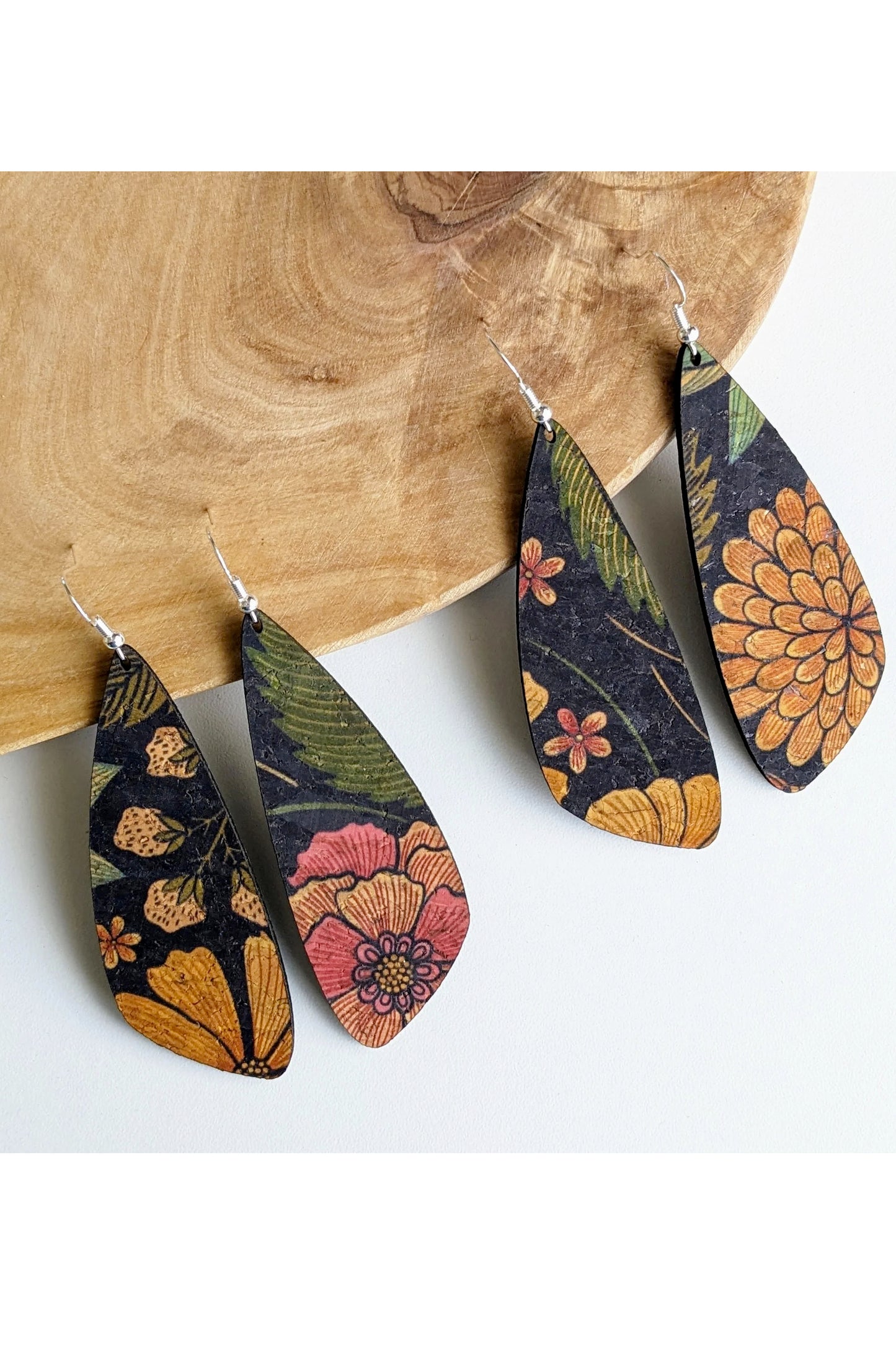 Wing Shaped Cork Earrings