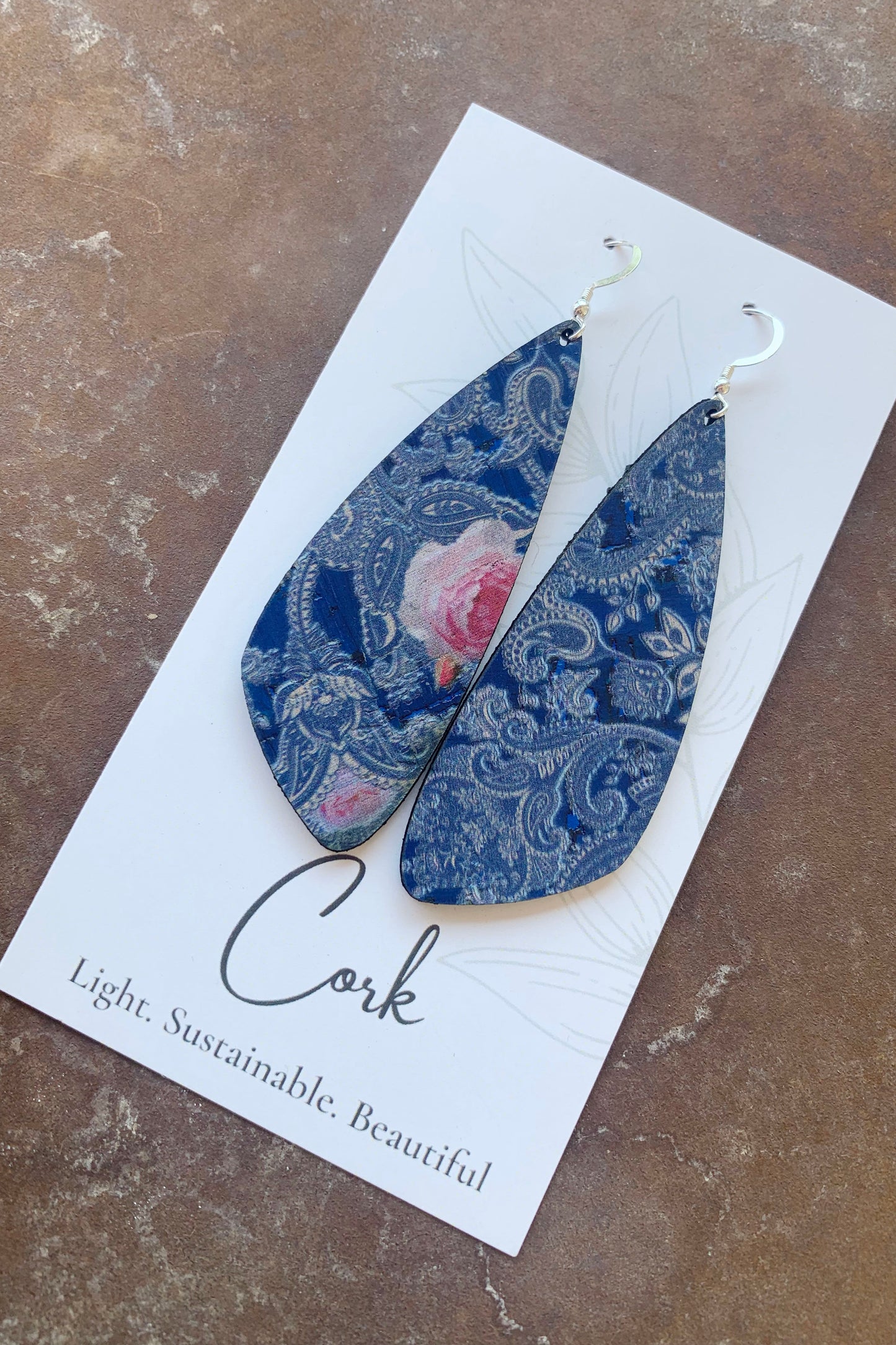 Wing Shaped Cork Earrings