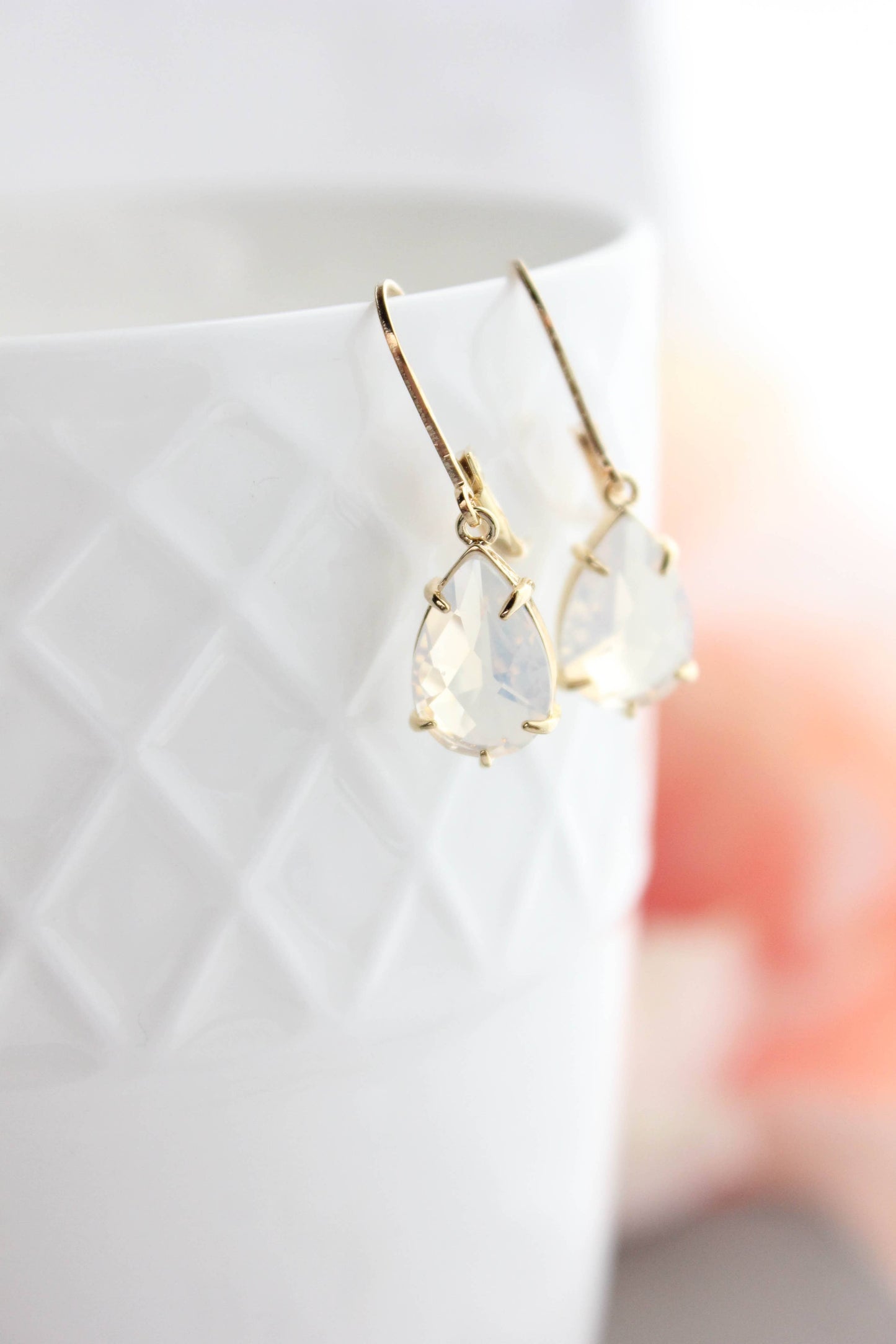 Small Opal Teardrop Earrings