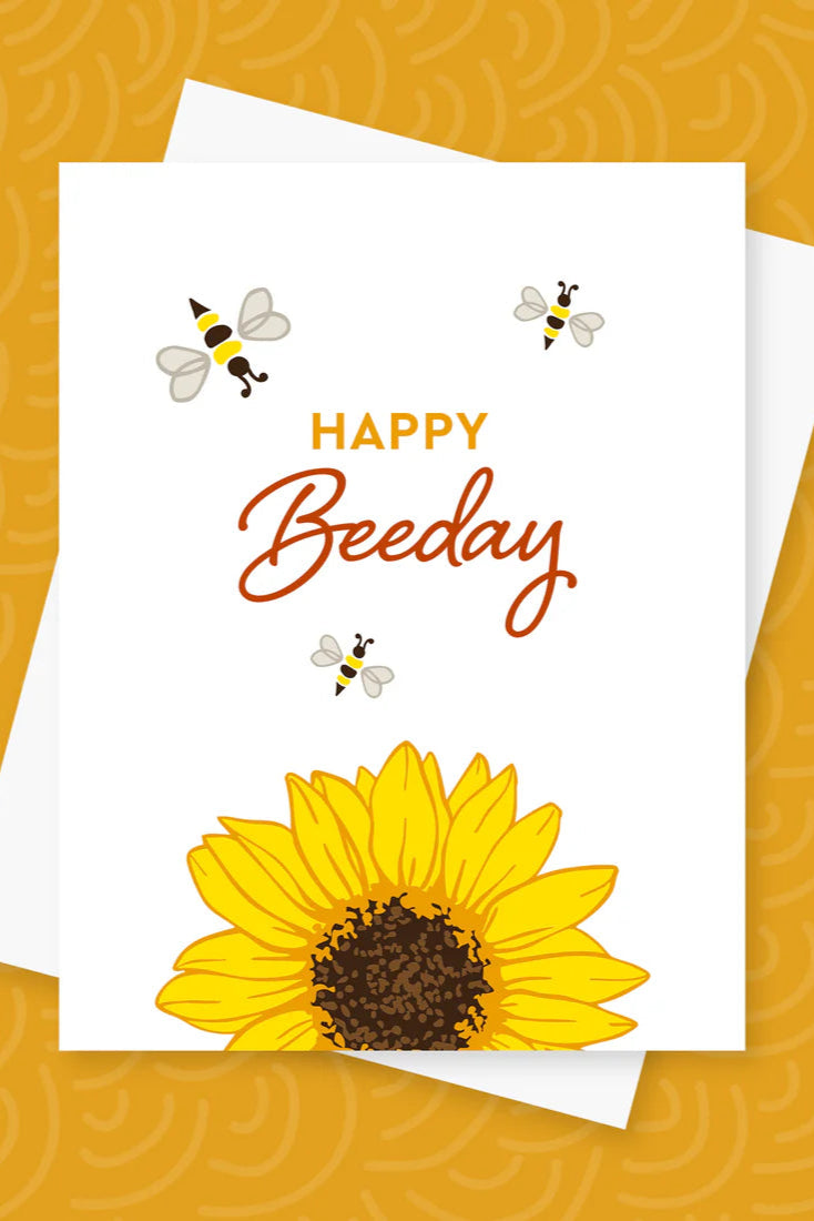Happy Beeday Sunflower Card