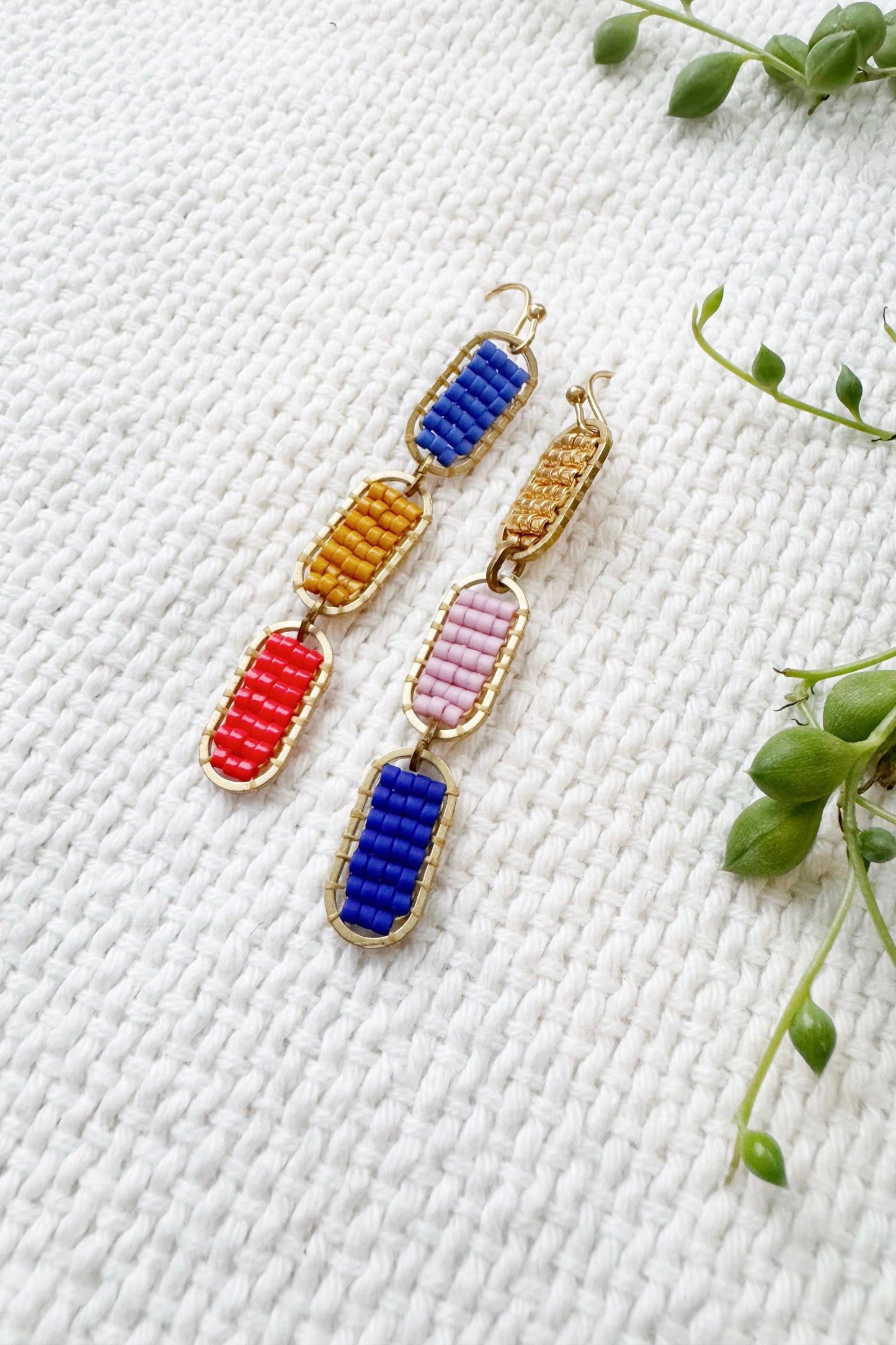 Mini Freya 3 link Chain Dangle Earrings