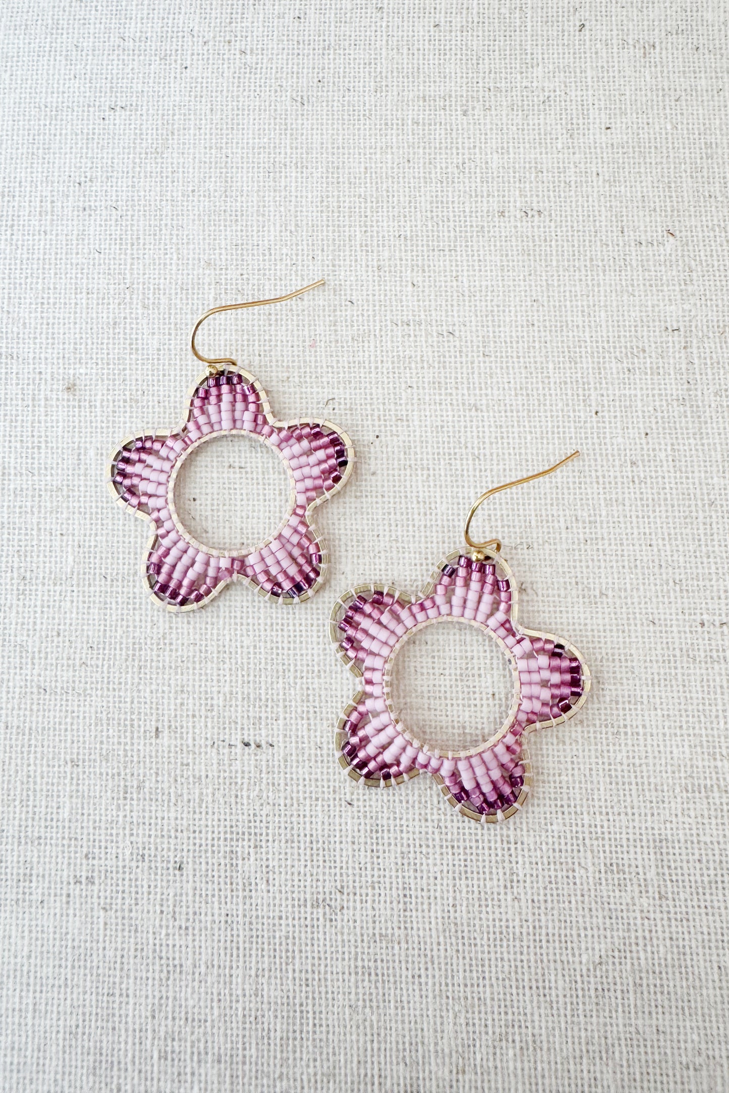 Mod Colour Pop Beaded Flower Earrings