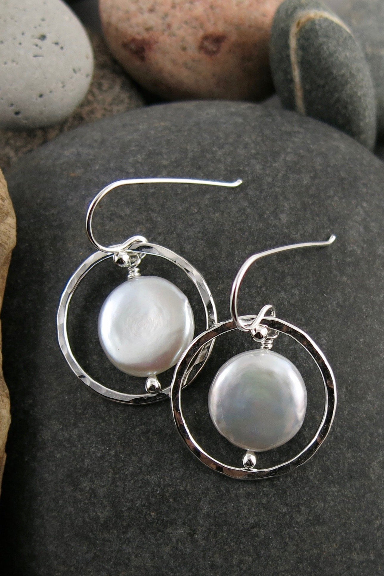 Sterling Silver Coin Pearl Earrings – Workshop Flock Boutique