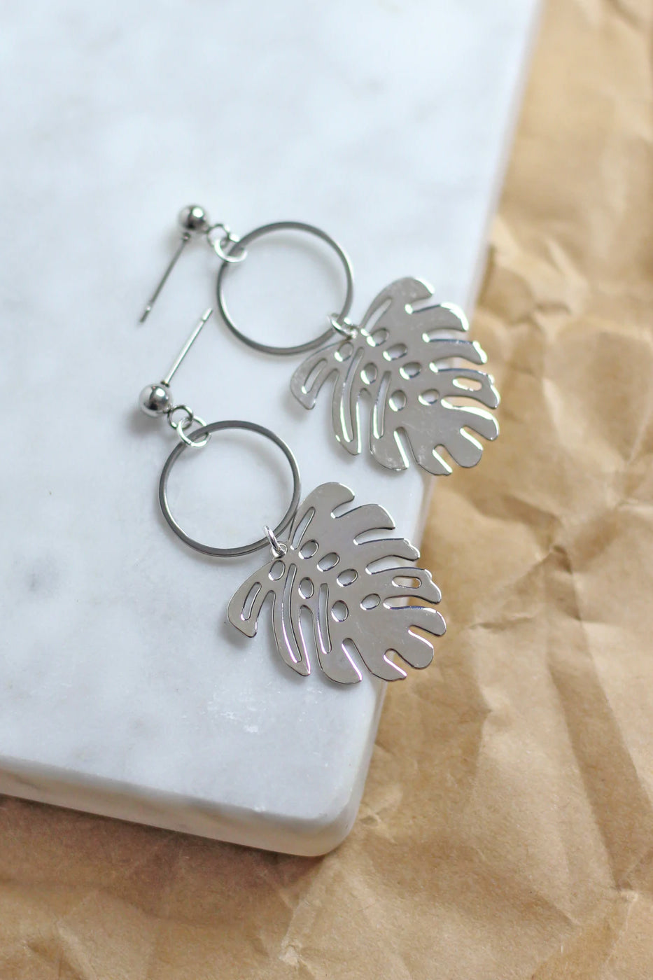 Monstera Leaf Earrings