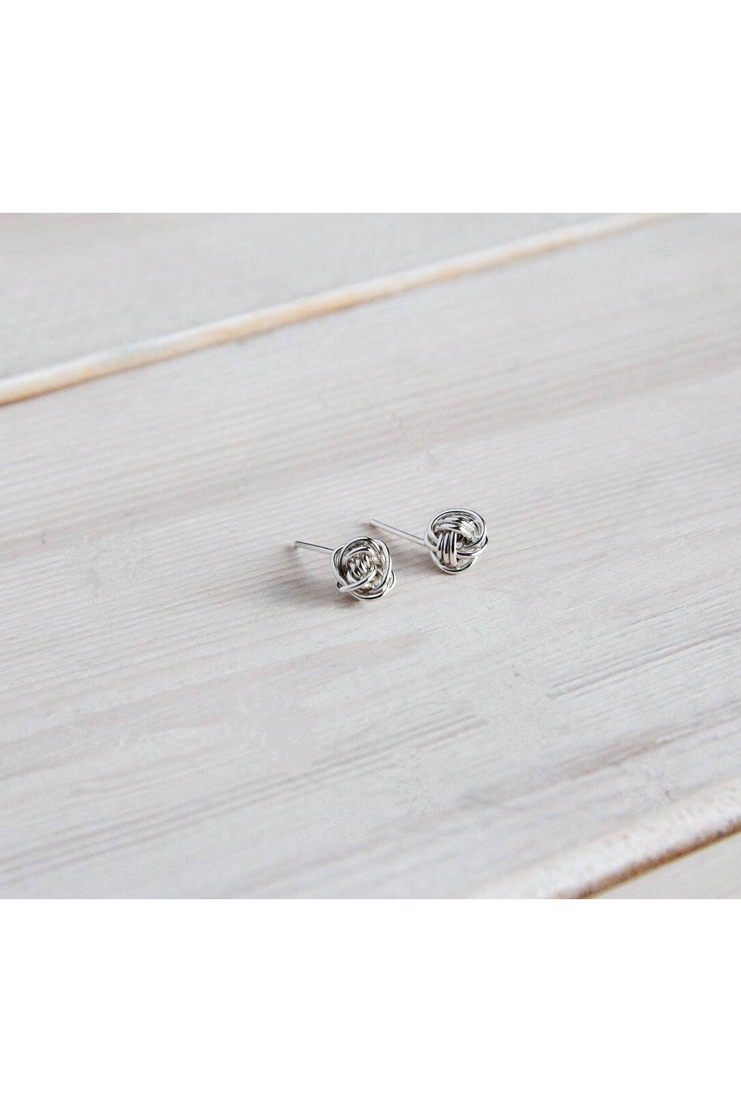 Knot Studs by Katye Landry, Sterling Silver, hand woven, made in Ottawa