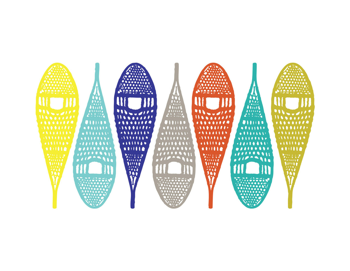 Rainbow Snowshoes Print