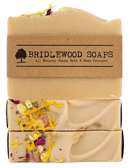 Bridlewood Soaps Orange Turmeric Soap Bar with Dried Flowers
