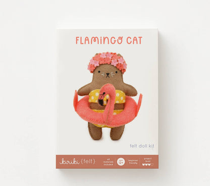Flamingo Cat Felt Doll Kit