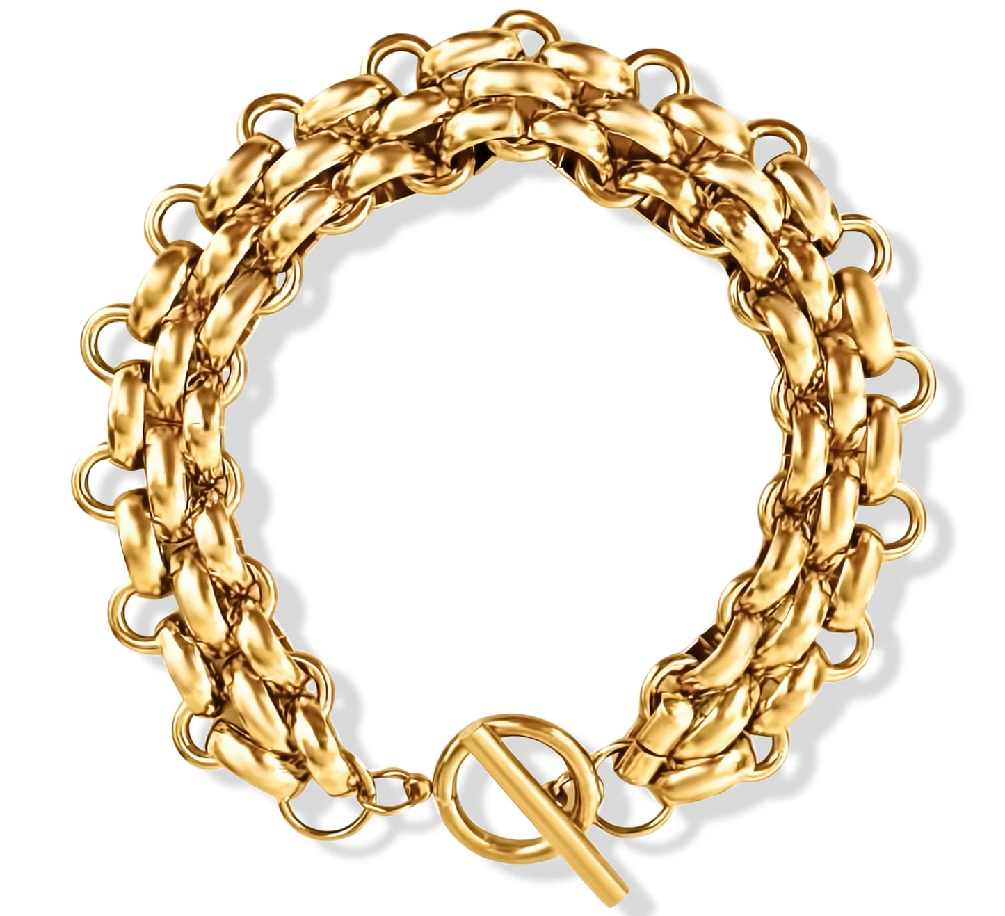 Estate Panther Chain Link  Bracelet 14K Gold