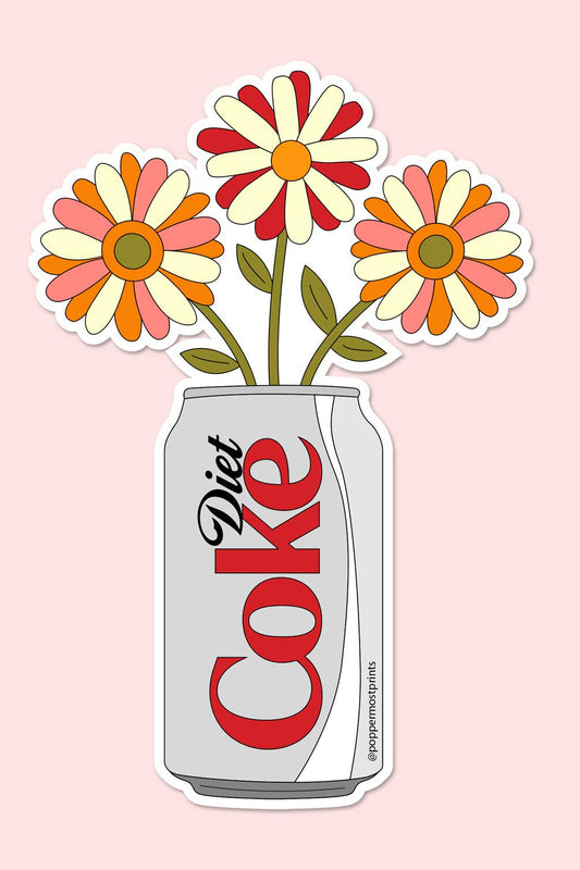 Diet Coke Flowers Sticker