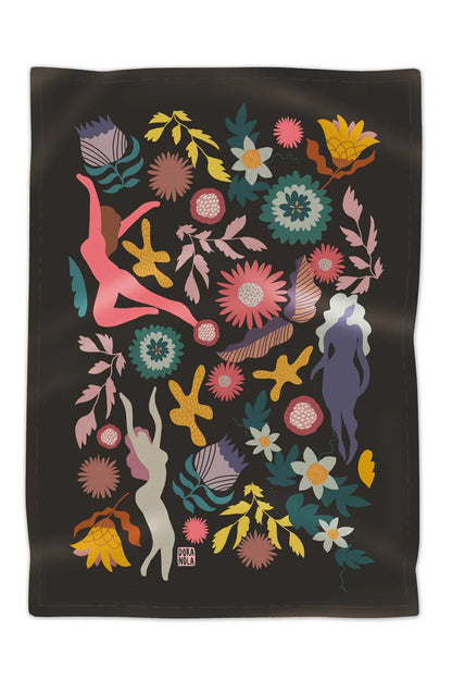 Stories Dark Tea Towel