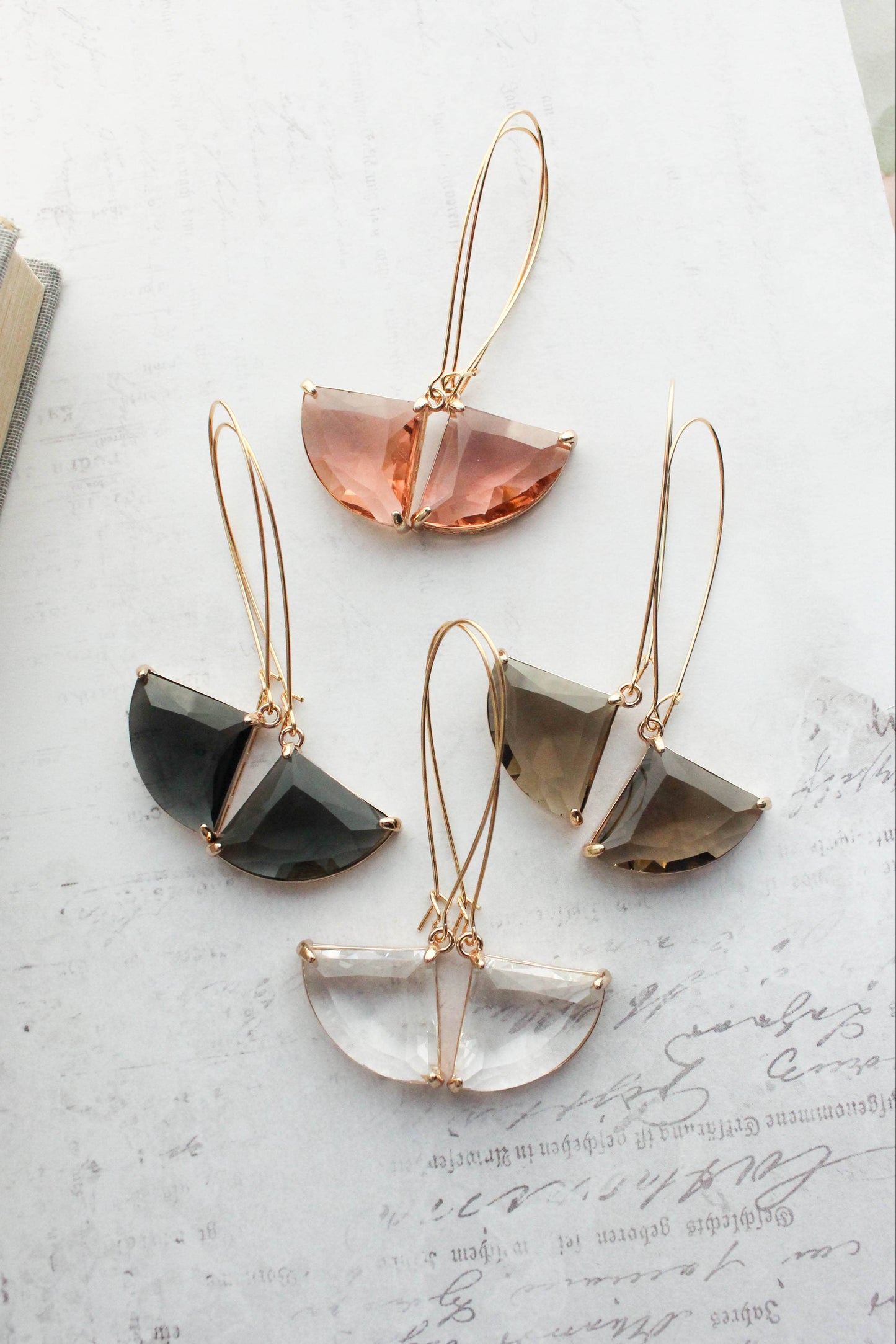 Large Clear Glass Art Deco Earrings | 5 options