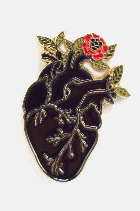 Heart Flower Pin