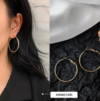 Over Sized Hoop Earrings -  14K PVD Waterproof