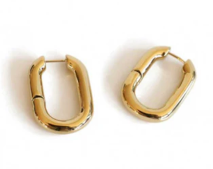Classic PaperClip Puffy Hoop- Steel Hypoallergenic