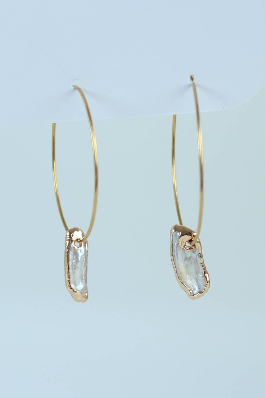 Gold Dipped Petite Keshi Pearl Dangles (1C07ER)