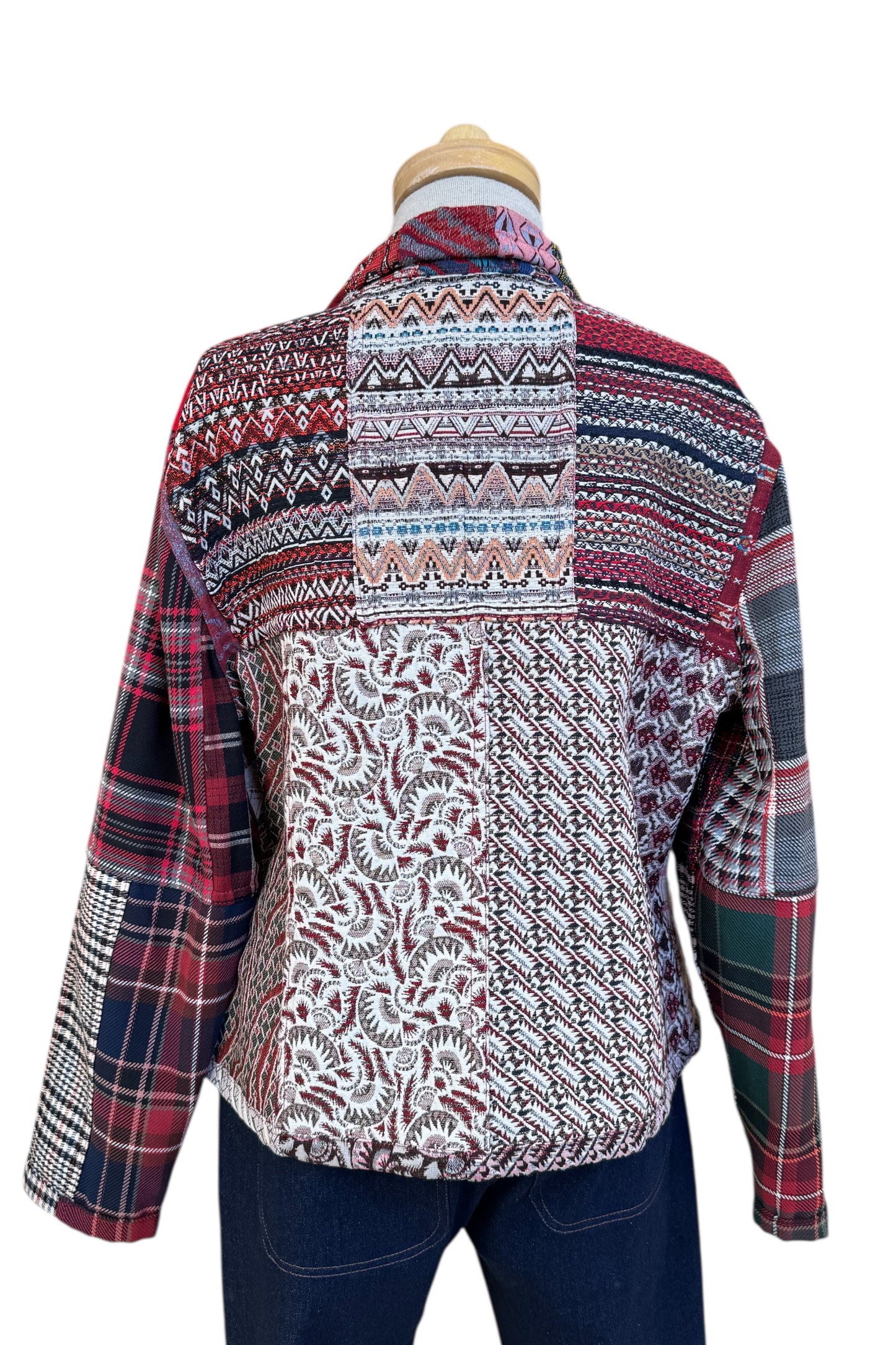 Fall/Winter Short Mosaique Multicolour Reversible Jacket Size 16