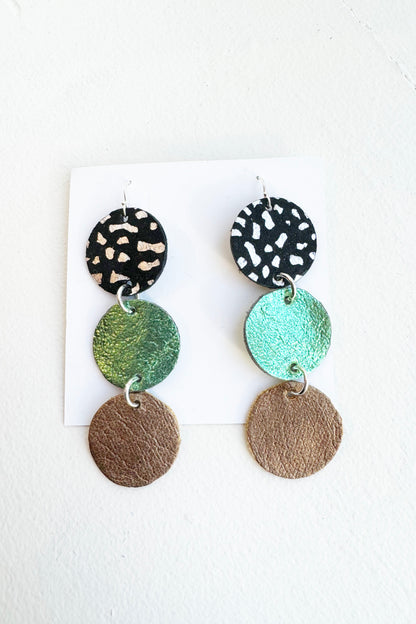 Long Leather Statement Earrings