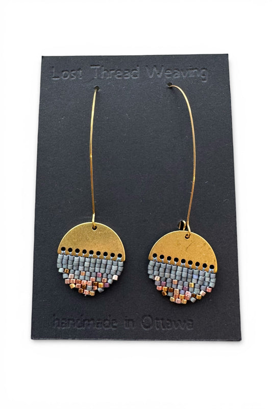 sally solid brass top beaded earrings