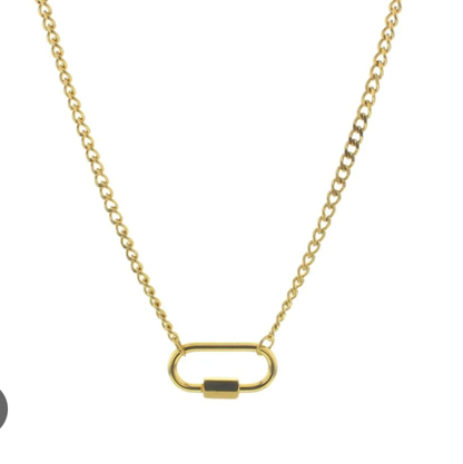 Carabiner Lock Necklace- PVD- Waterproof