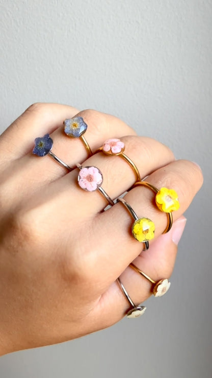 Pressed Flower Rings - Adjustable