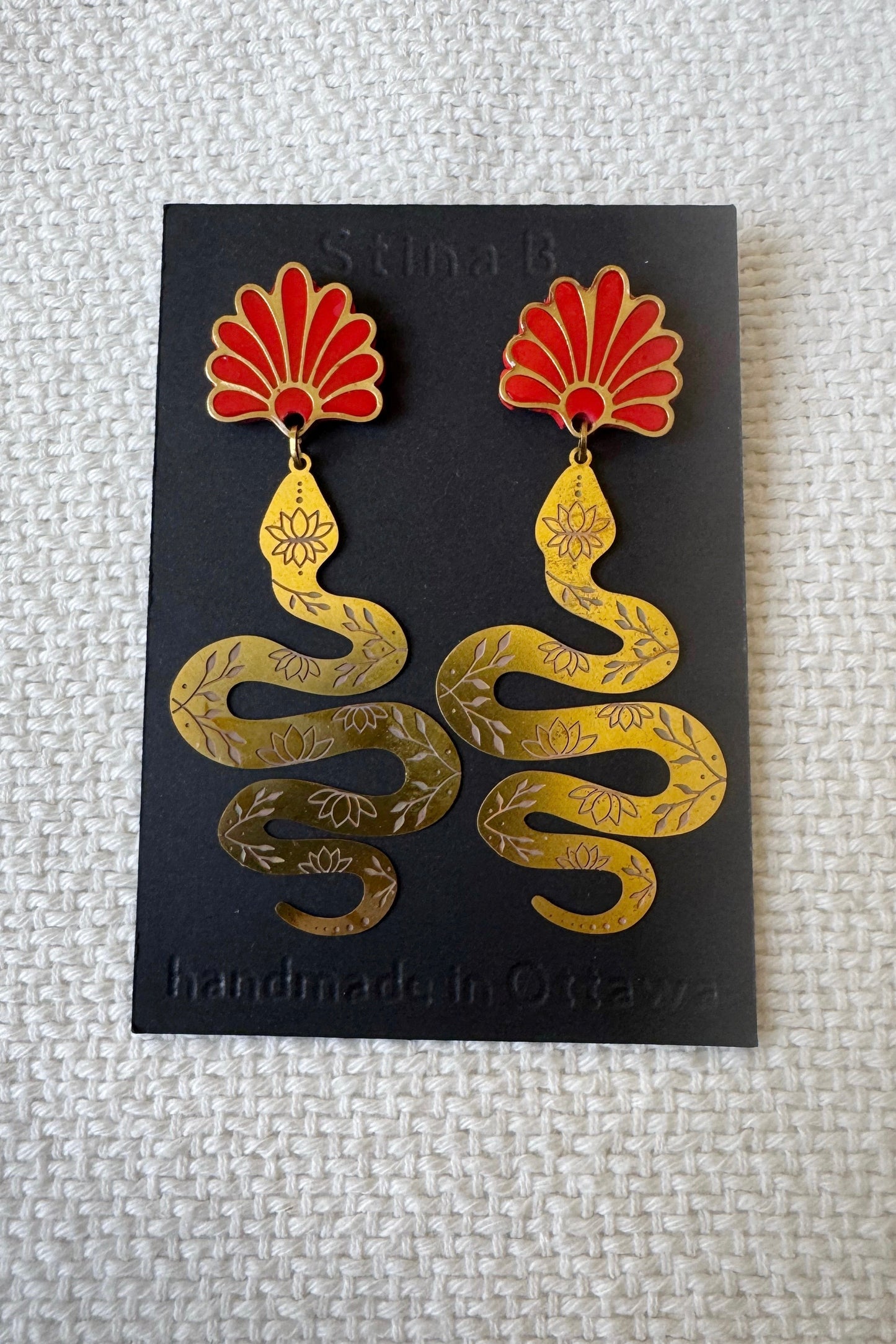 Serpent Blossom Dangle Earrings