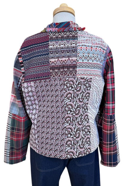 Fall/Winter Short Mosaique Multicolour Reversible Jacket Size 16