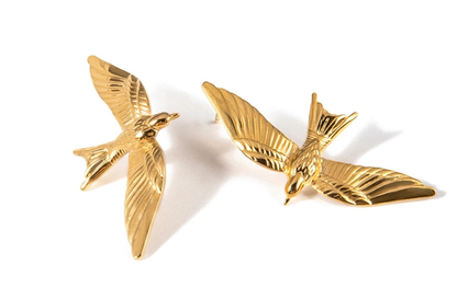 Take Flight- Swallow Bird 18K gold Earring PVD
