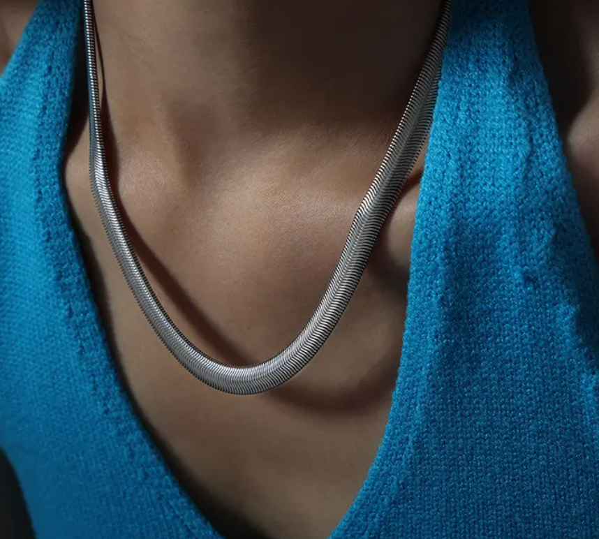 Snake Wheat Stainless Steel Waterproof Necklace