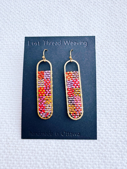 Freya -Plaid Hand Beaded Earrings