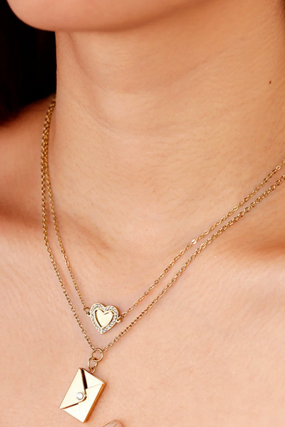 Love Letter 14K Gold Steel Necklace