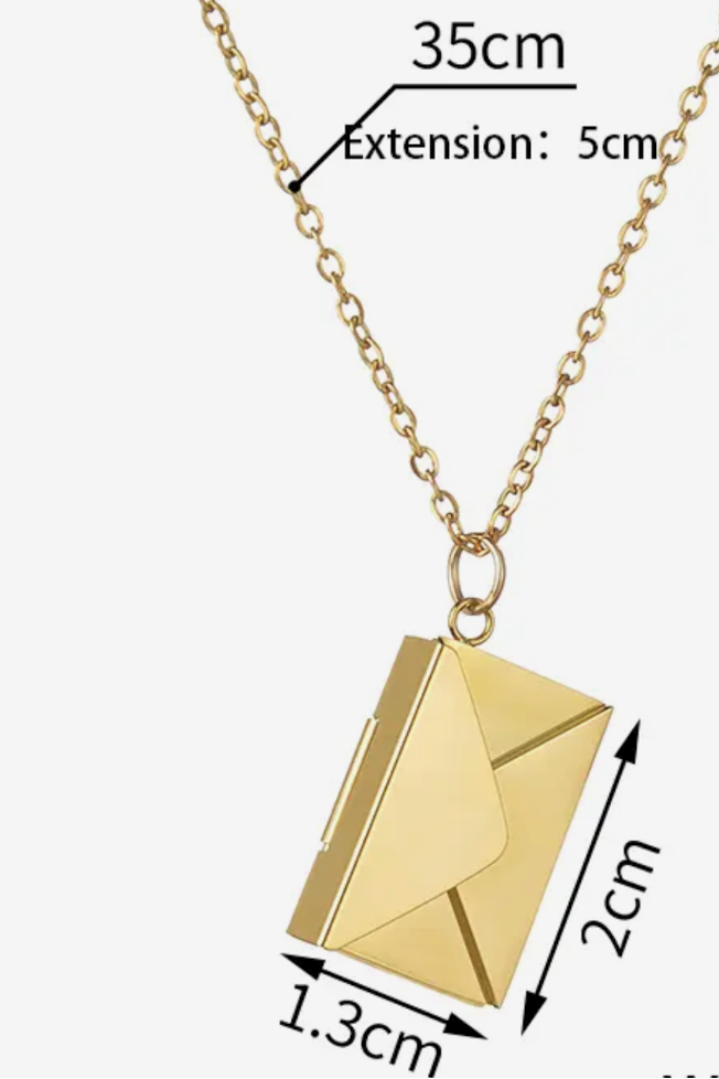 Love Letter 14K Gold Steel Necklace