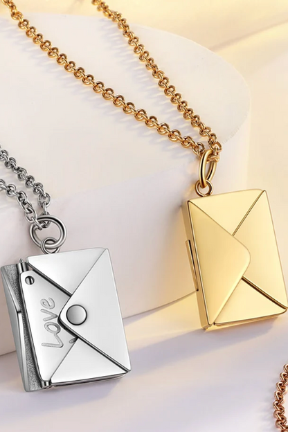 Love Letter 14K Gold Steel Necklace