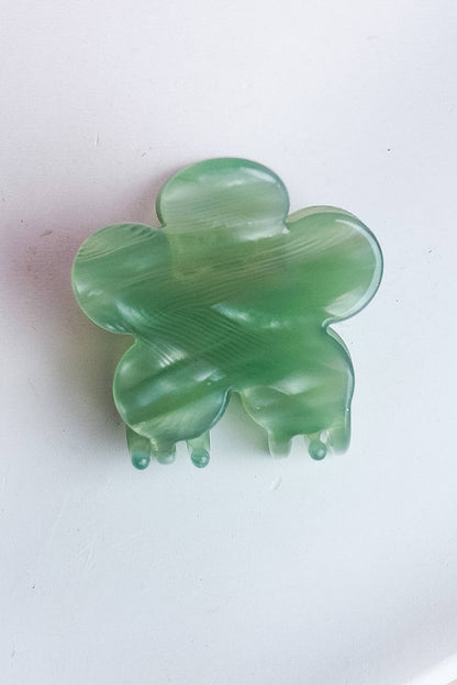 The Mila - Green flower hair clip