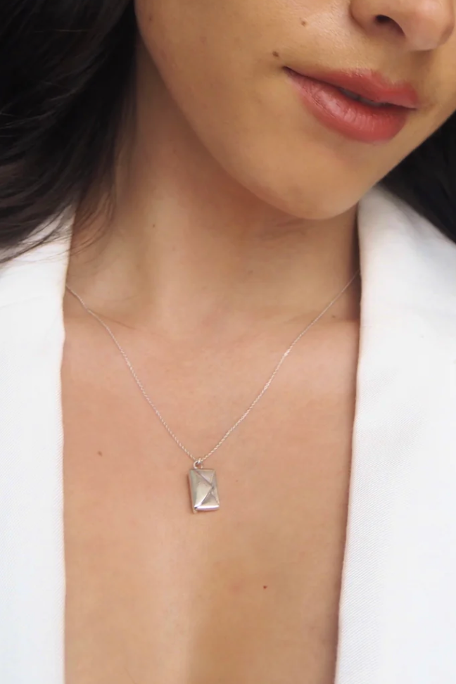 Love Letter 14K Gold Steel Necklace