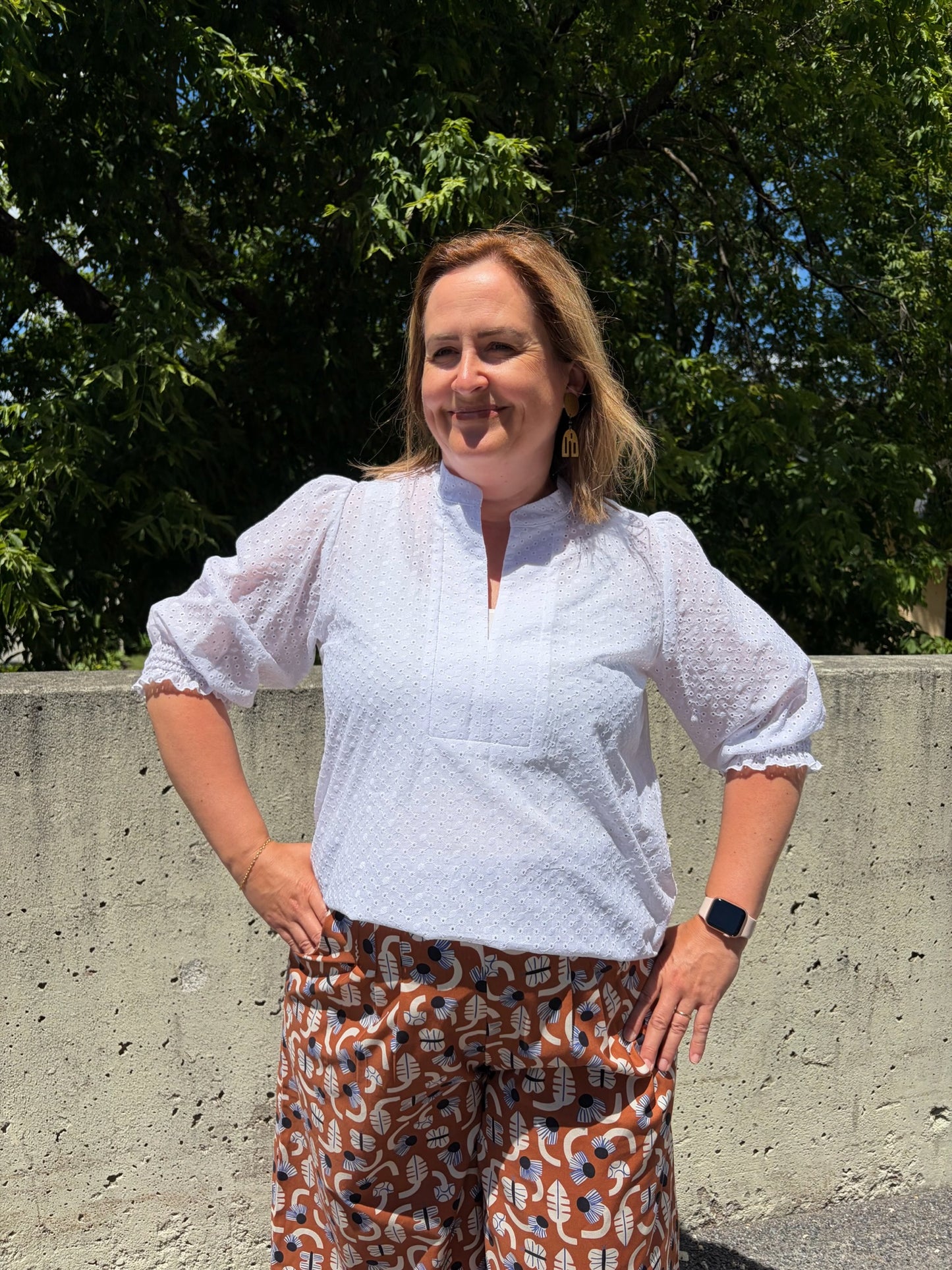 Eyelet summer blouse