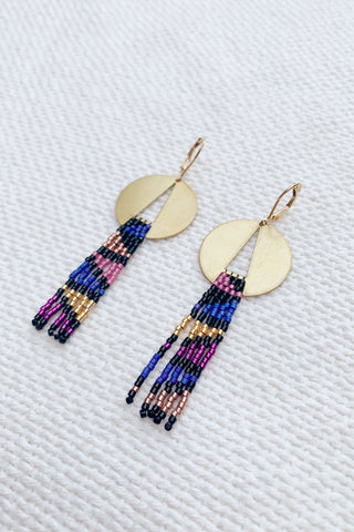 Cleopatra Earrings -Pink/ Purple/ Black/ Gold