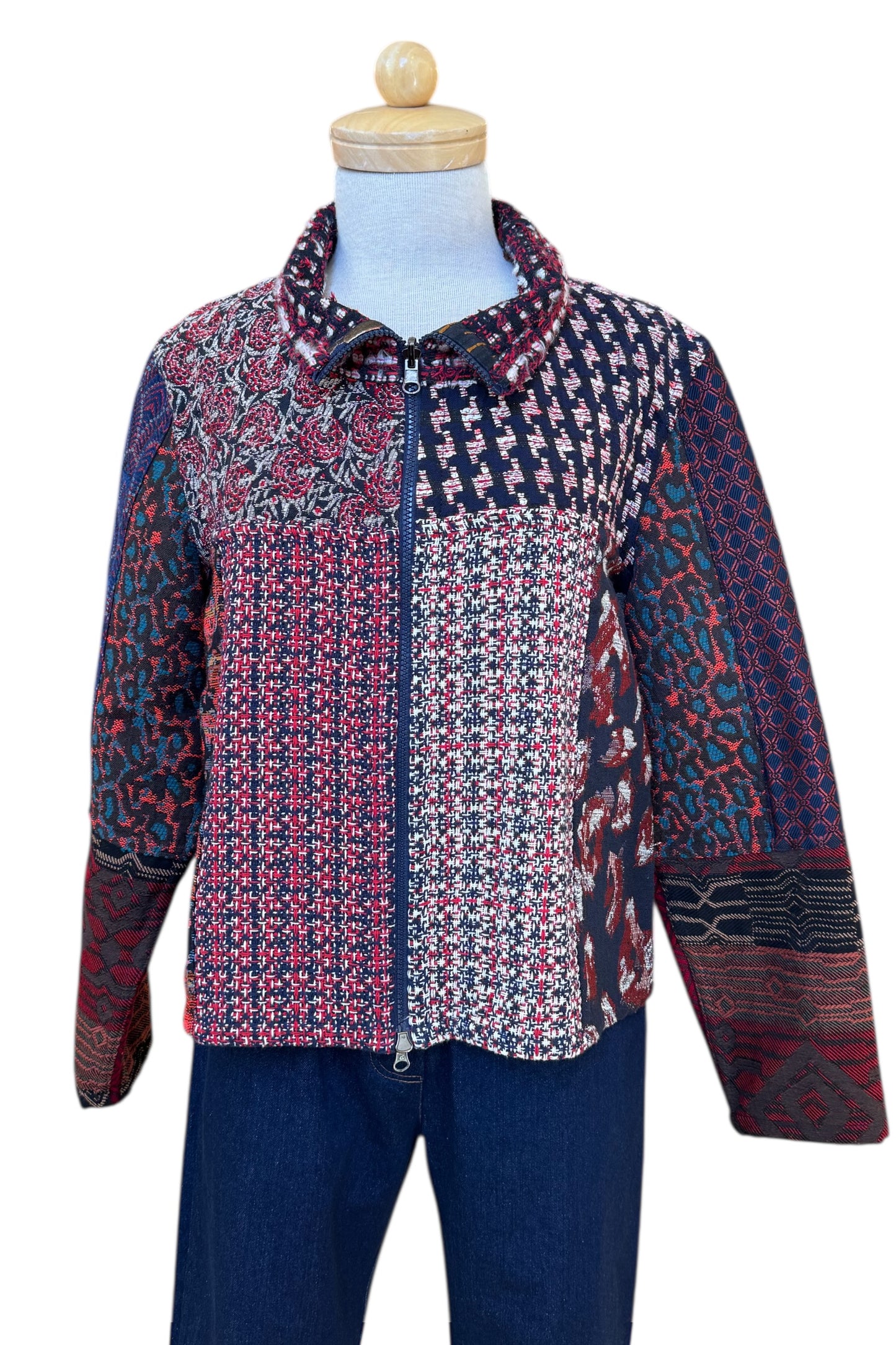 Fall/Winter Mosaique Multicolour Reversible Jacket Size 14