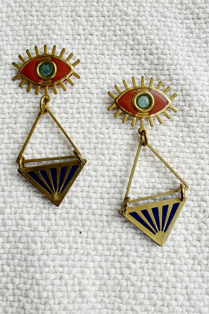 mystic eye dangle earrings