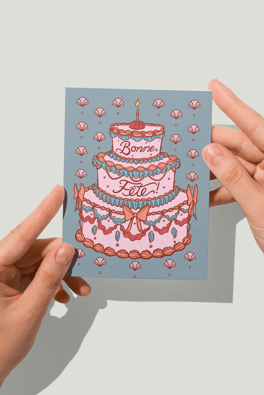 Bonne Fete Cake Birthday Card