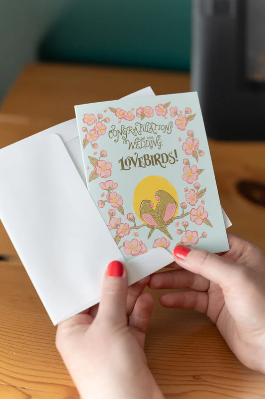 Wedding Lovebirds Greeting Card