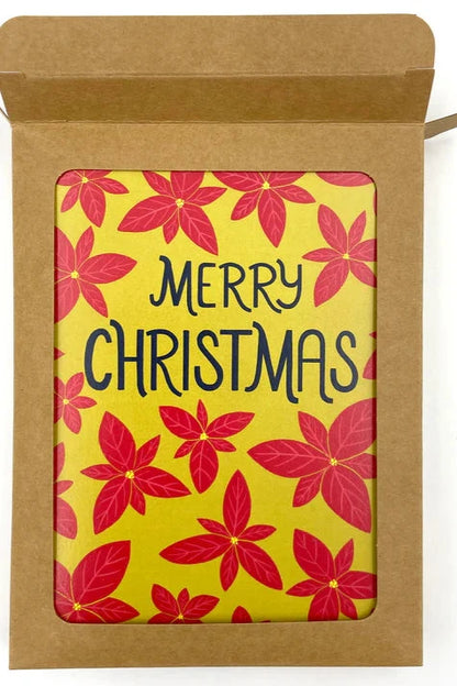 Merry Christmas Poinsettias Card (8 Box Set)