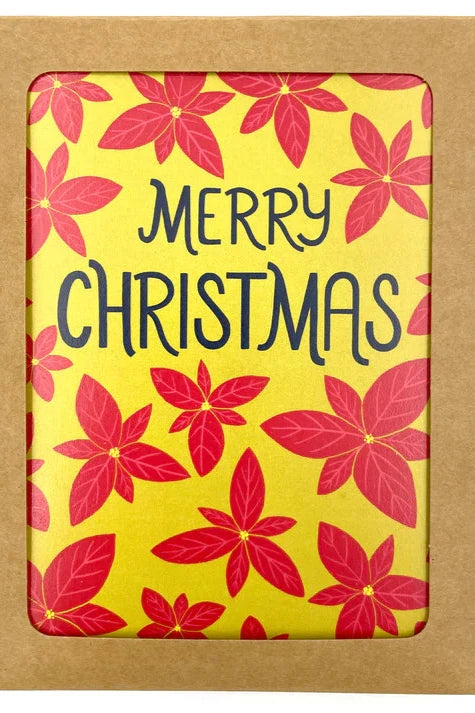 Merry Christmas Poinsettias Card (8 Box Set)