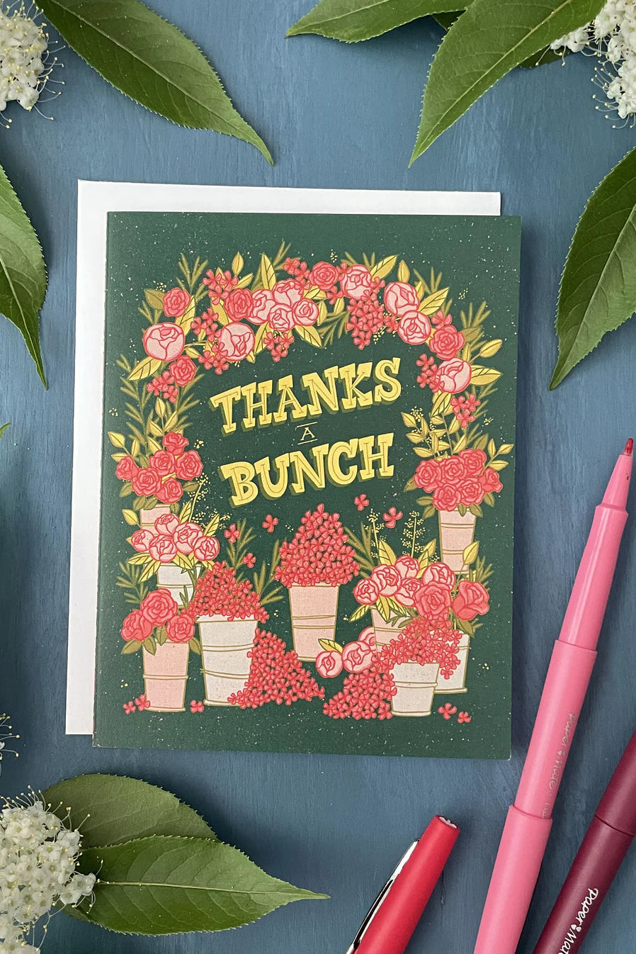 Thanks a Bunch Midcentury Floral Greeting Card