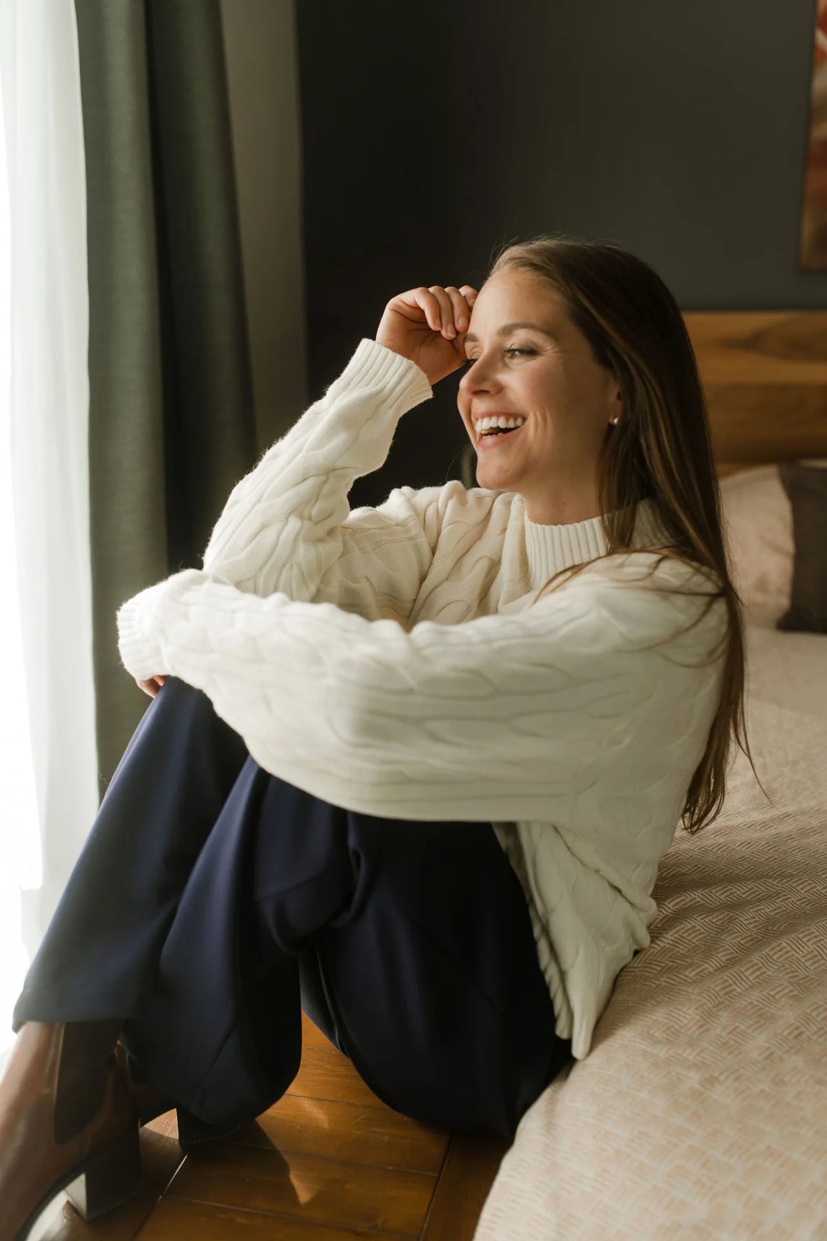 Cable Mock Neck Sweater