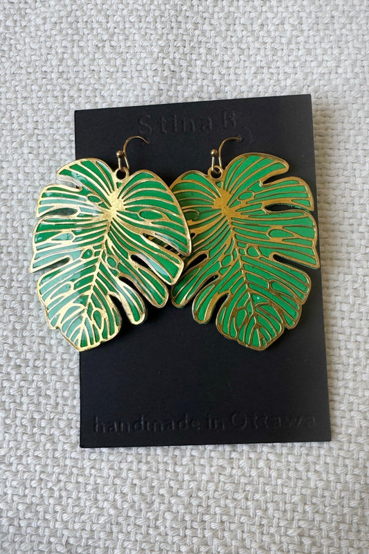 Monstera Dangle Earrings
